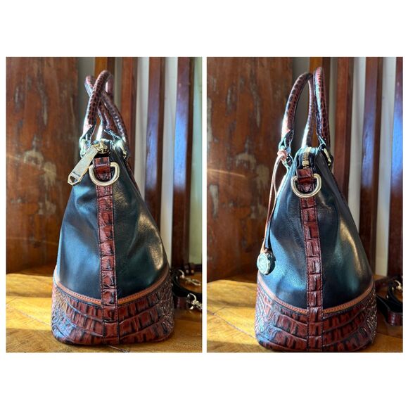 VINTAGE | Brahmin Tuscan Tri-Texture Satchel Crossbody Includes Original Dustbag - Picture 3 of 11